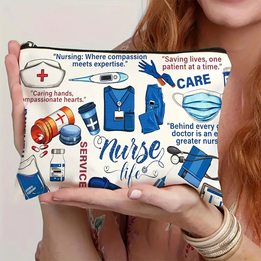 Nurse-Themed Makeup Bag with Medical Design