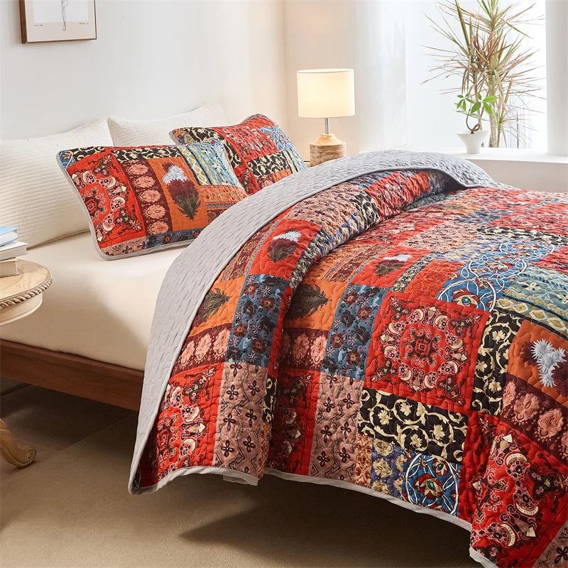 Quilted Bedspread Set with Matching Pillowcases