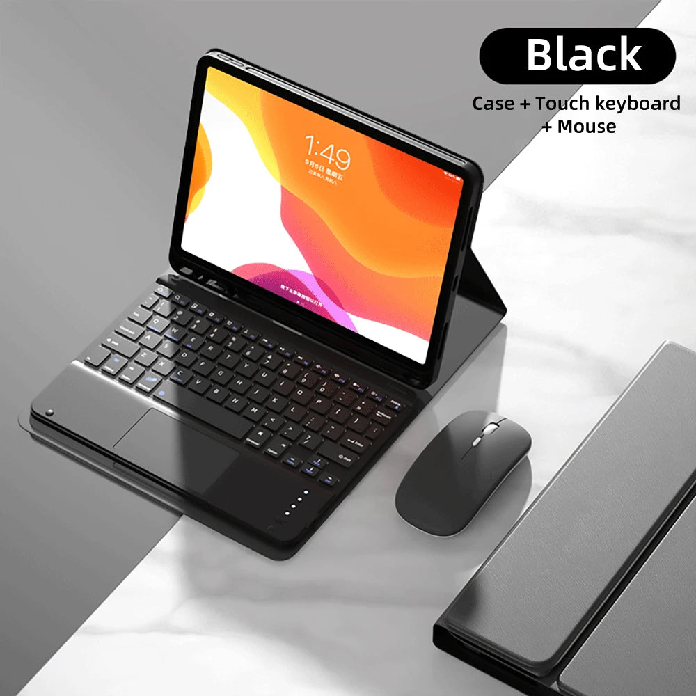 iPad Keyboard Case with Detachable Bluetooth Keyboard and Mouse