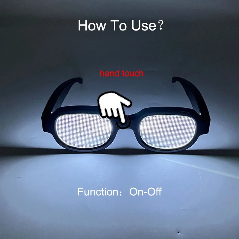 LED Glowing Glasses and Bowtie Set for Cosplay and Parties