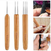 Wooden Dreadlock Crochet Hooks for Hair Styling (Set of 6)