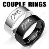 Titanium Steel Couple Rings with 'I Love You' Engraving
