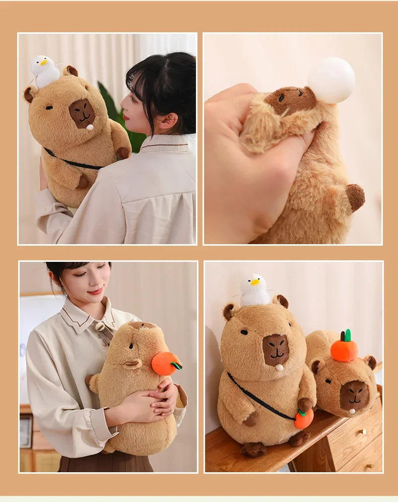 Cute Turtle Backpack Capybara Plush Toy Set