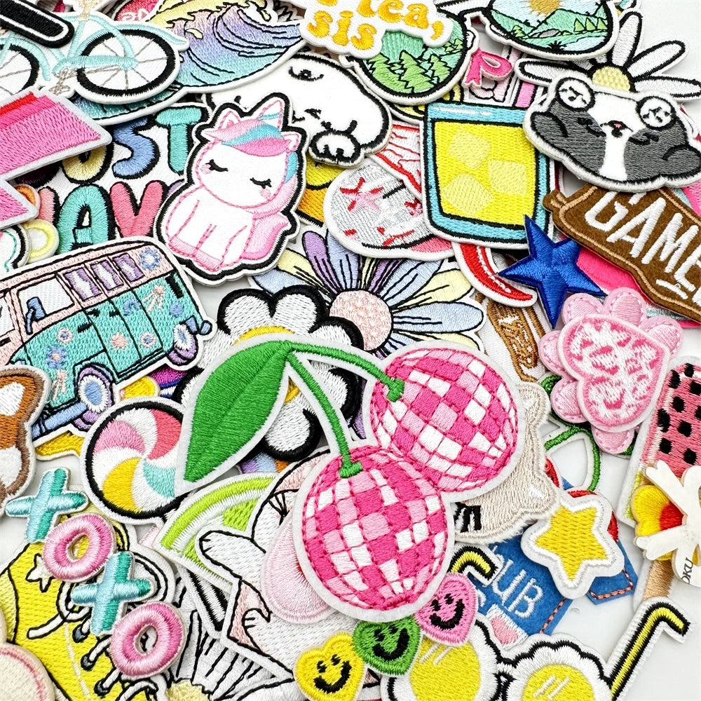 Assorted Cartoon Embroidery Patches for DIY Clothing and Accessories