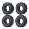 Four black soft rubber tires for 1/18 and 1/24 RC crawler cars