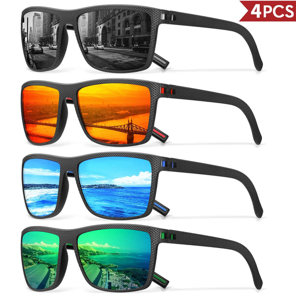 Polarized Square Sunglasses with UV400 Protection