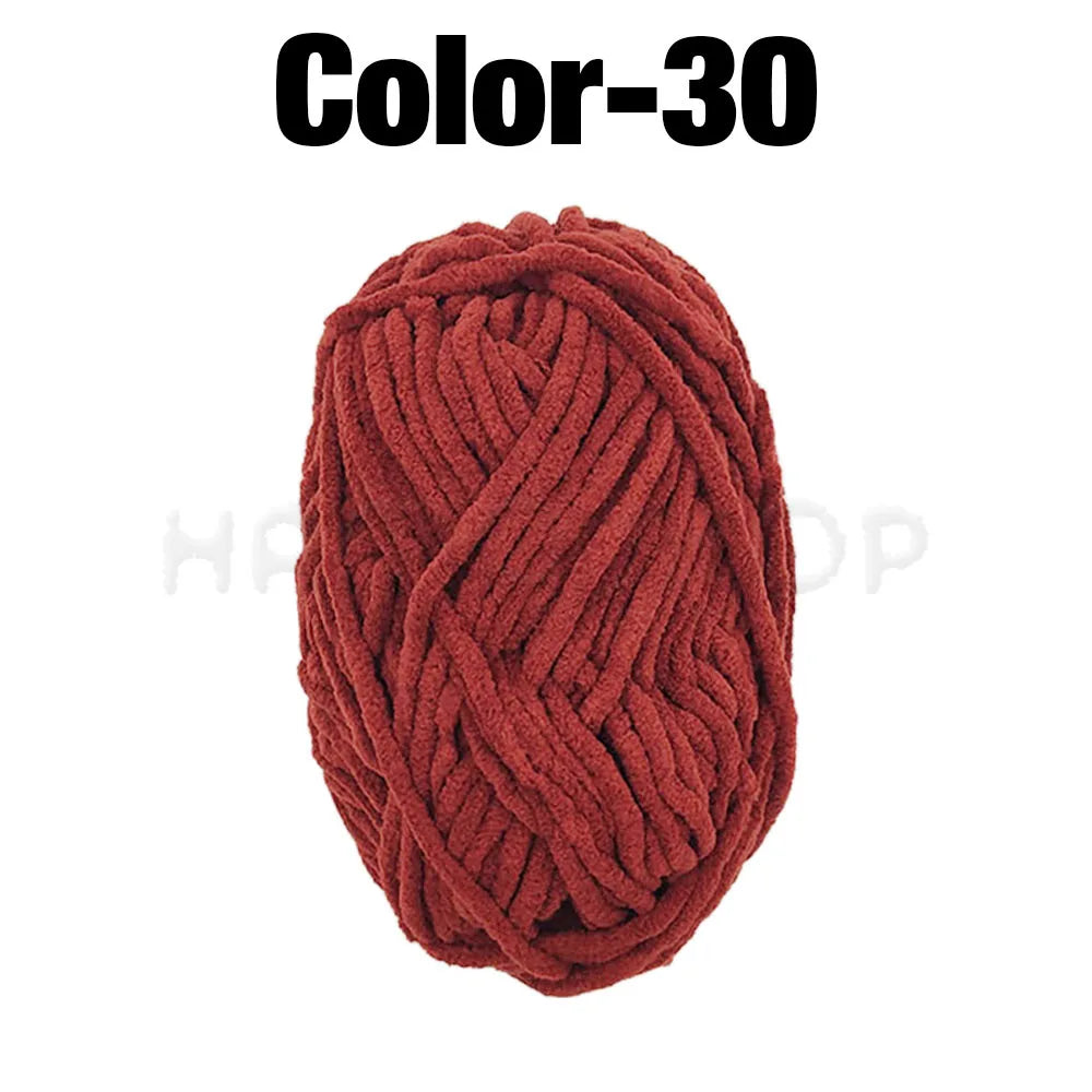 Soft Velvet Chenille Yarn for Knitting and Crochet – 2 Rolls