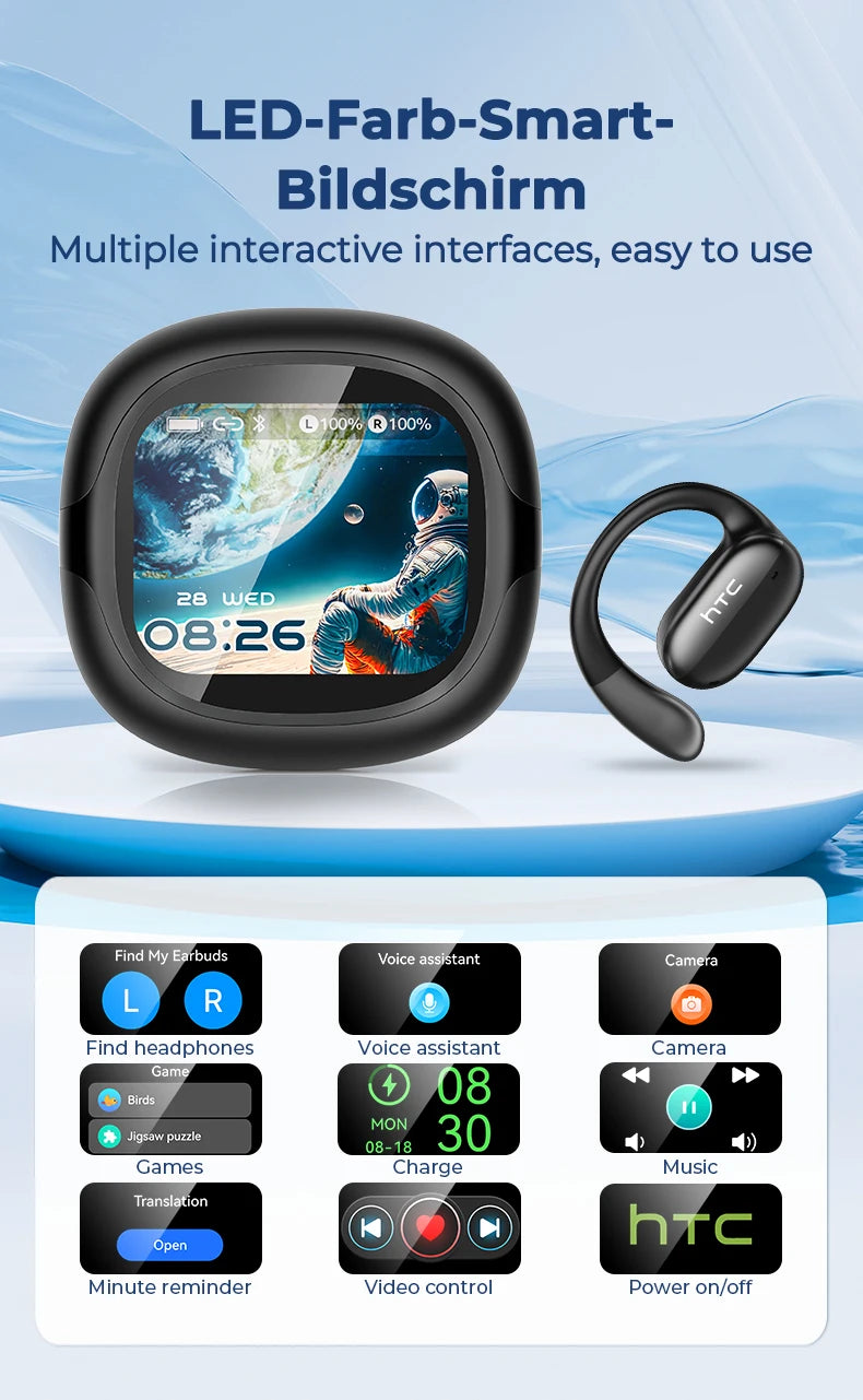 HTC NE58 Wireless Bluetooth Earbuds with Touch Control and IPX5 Water Resistance