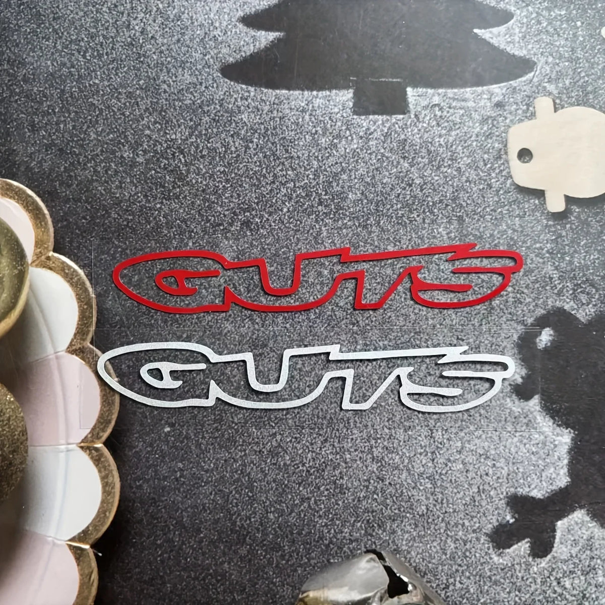 GUTS Text Vinyl Decal – Waterproof Car & Laptop Sticker