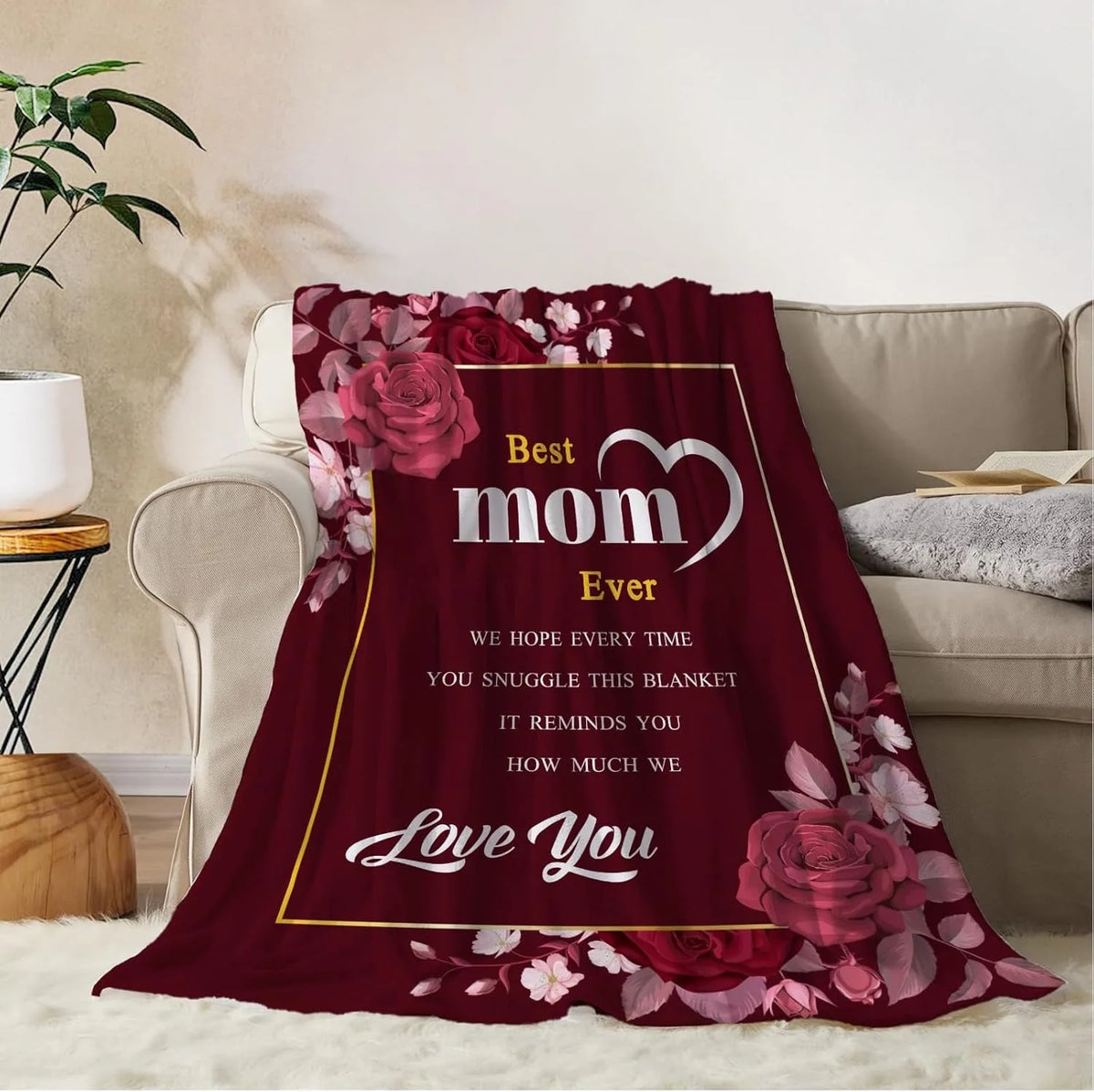 Soft Coral Fleece Throw Blanket – Lightweight & Cozy for All Seasons