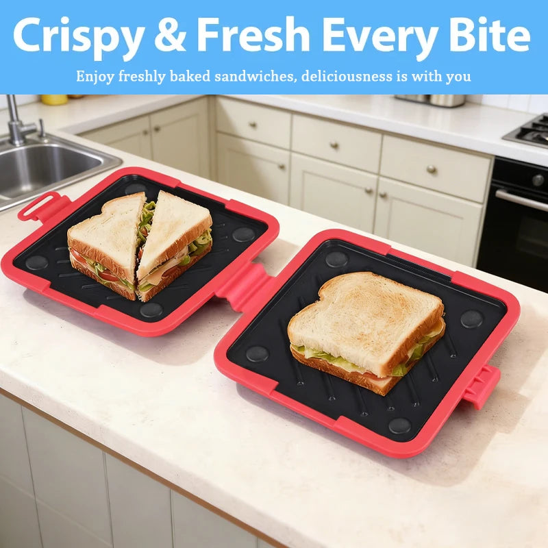 Microwave-Safe Silicone Toast & Sandwich Crisper