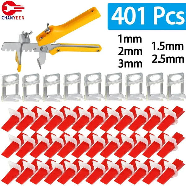 Tile Leveling System with Clips, Wedges & Pliers