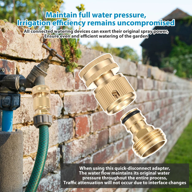 Solid Brass Garden Hose Quick Connector Kit