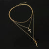 Layered Crystal Heart & Star Pendant Necklace