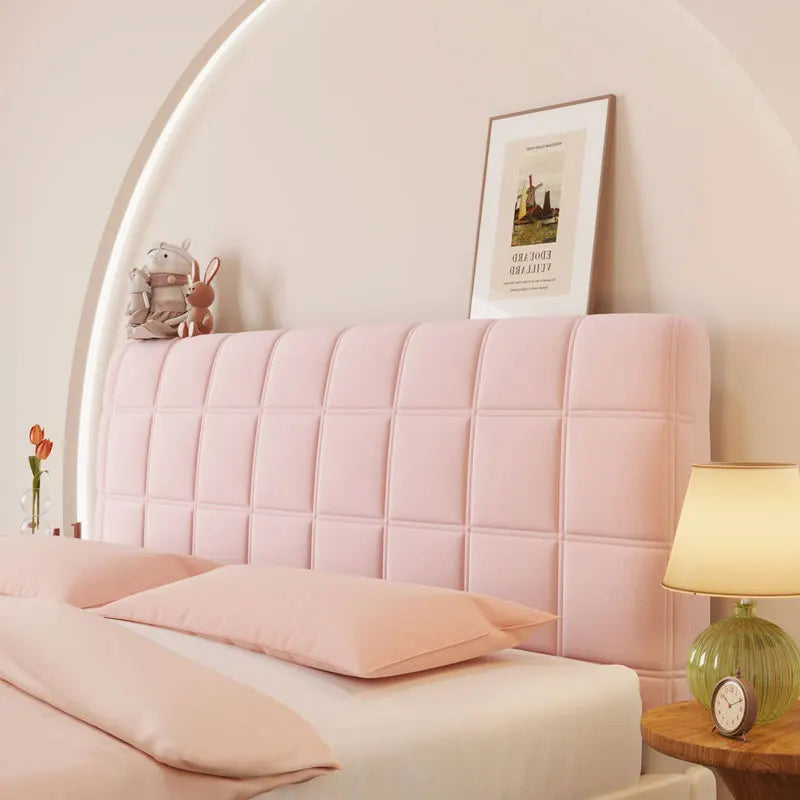 Stretch Velvet Headboard Cover - Queen Size, Dustproof & Slip-on Design
