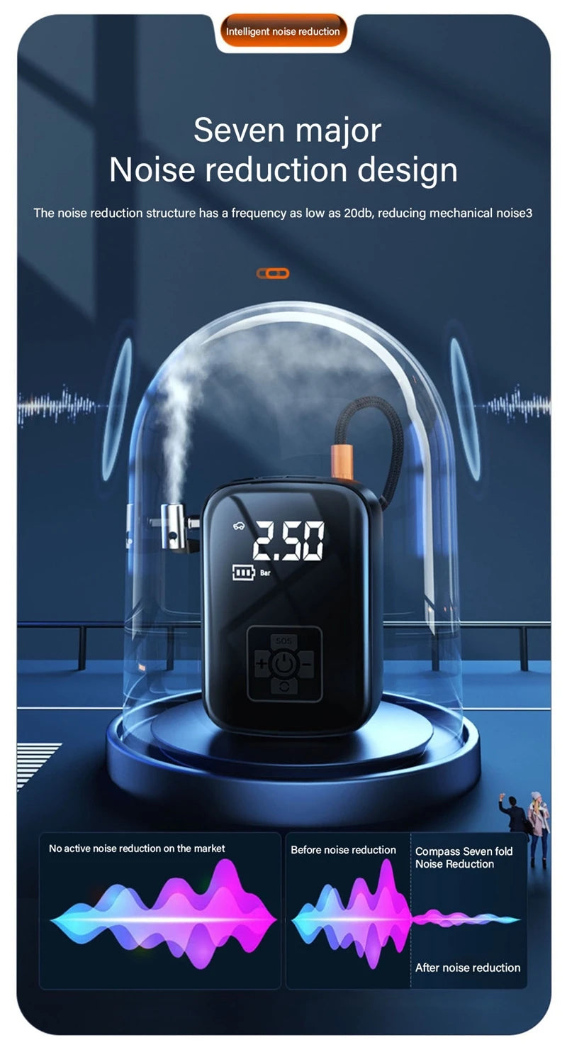 Cordless Rechargeable Tire Inflator with Digital Pressure Gauge