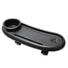 Black 3-in-1 stroller snack tray with a cup holder and phone slot.