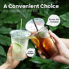 Clear Disposable Plastic Cups with Lids and Straws for Iced Coffee and Smoothies