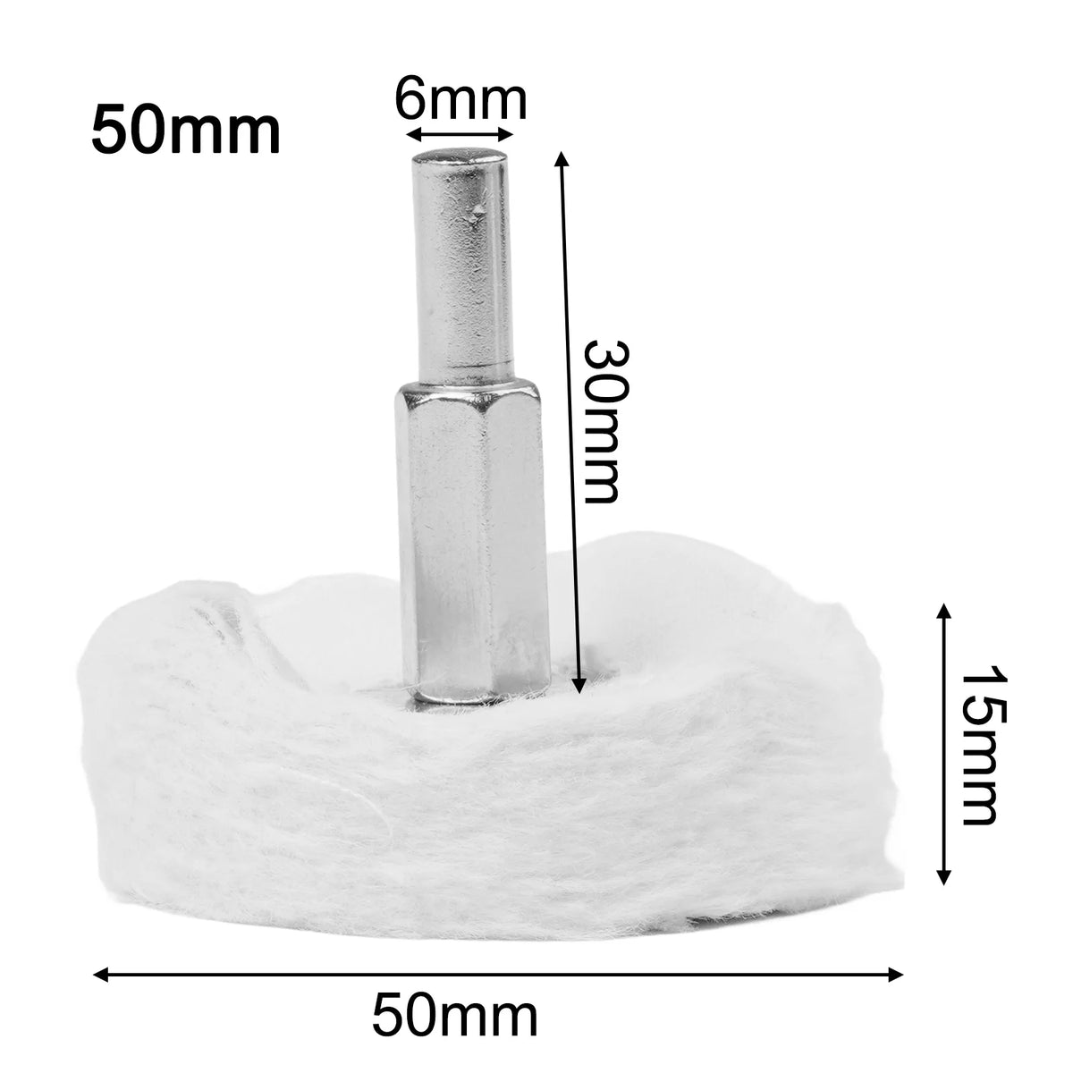Cotton Polishing Wheel with 6mm Shank for Drill Buffing