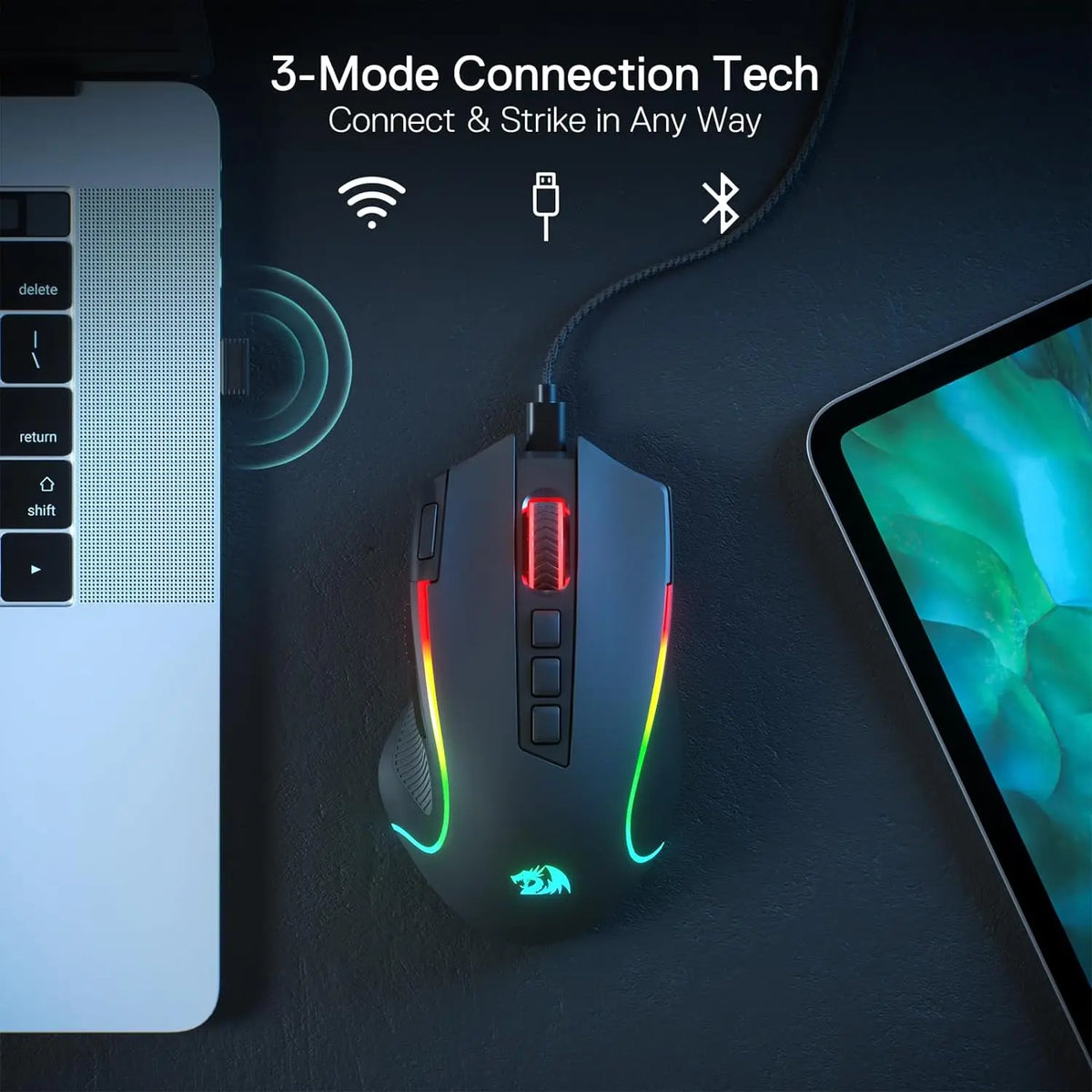 Redragon M612 PRO Gaming Mouse with Advanced 8,000 DPI Sensor and RGB Lighting