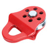 Red 3-ton heavy duty snatch block for off-road winching with a silver latch.