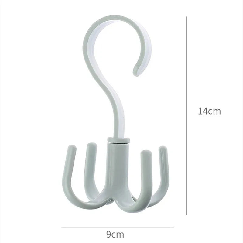 Rotatable 4-Hook Multi-Purpose Organizer Hook