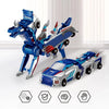 A blue unicorn transformable car toy featuring a vehicle and a unicorn figure.