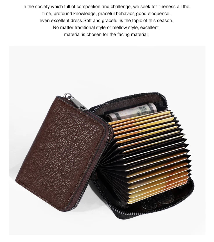 PU Leather Card Holder Wallet with 20 Card Slots