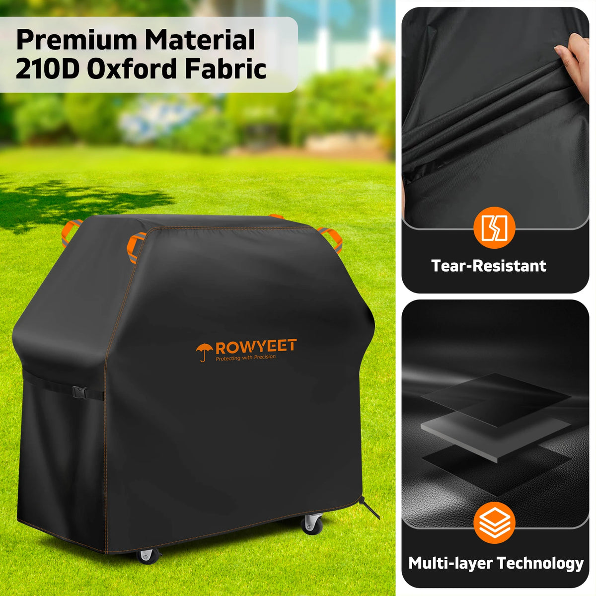 Waterproof & UV-Resistant BBQ Grill Cover with Adjustable Hem