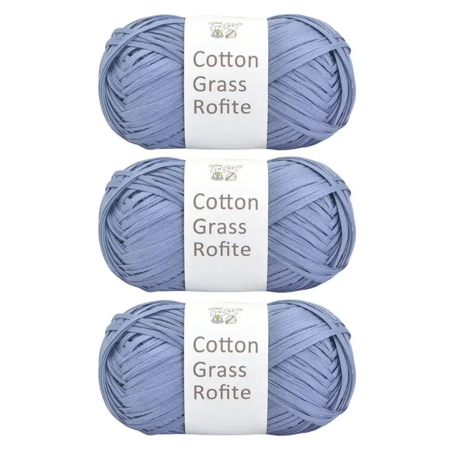 Natural Cotton Raffia Yarn – 3 Ball Set for Crochet, Knitting & Crafting