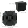 Black DIY explosion photo gift box with a lid and internal compartments