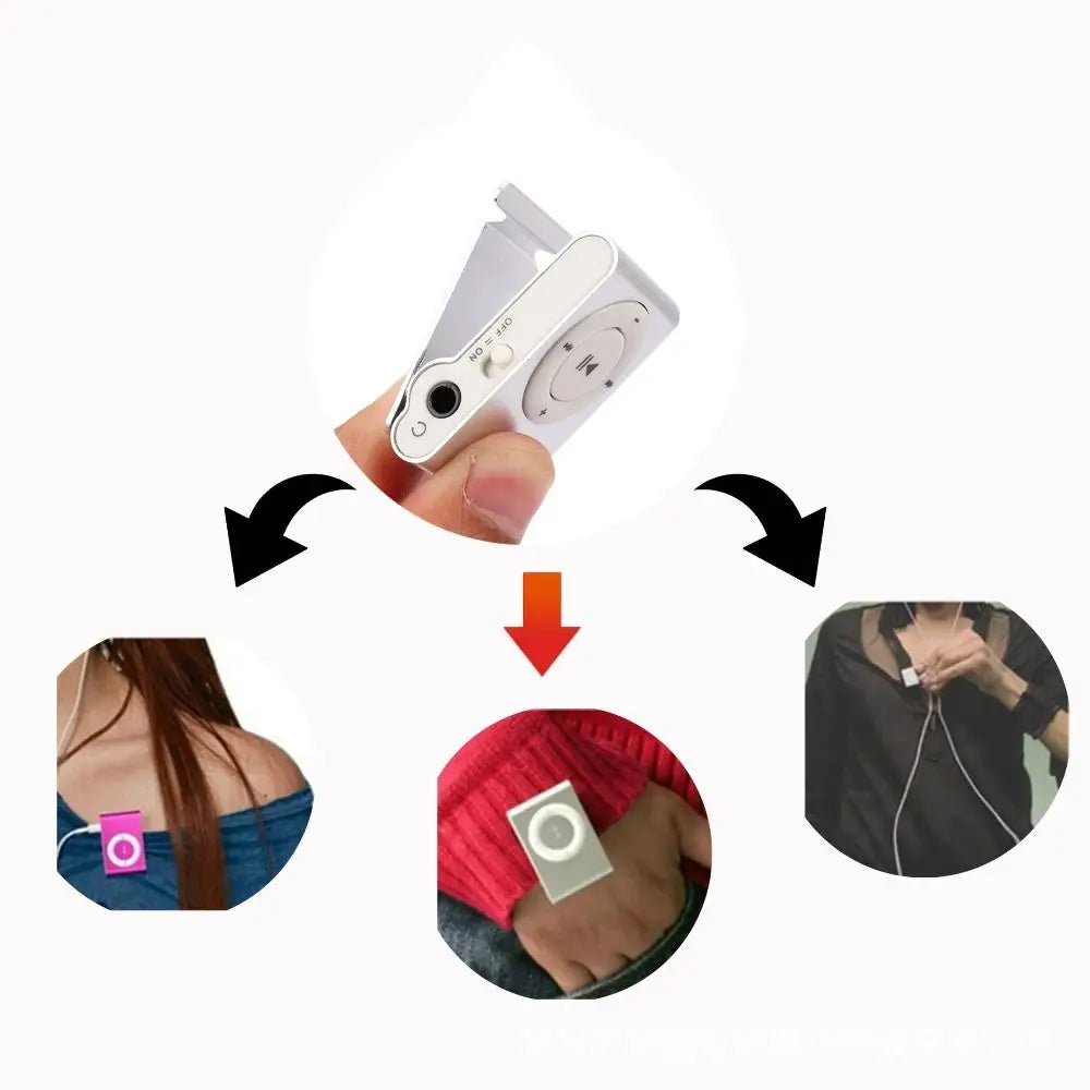 Mini Clip-On MP3 Player with TF Card Support