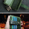 Handcrafted Cowhide Leather Card Wallet with Coin Pocket