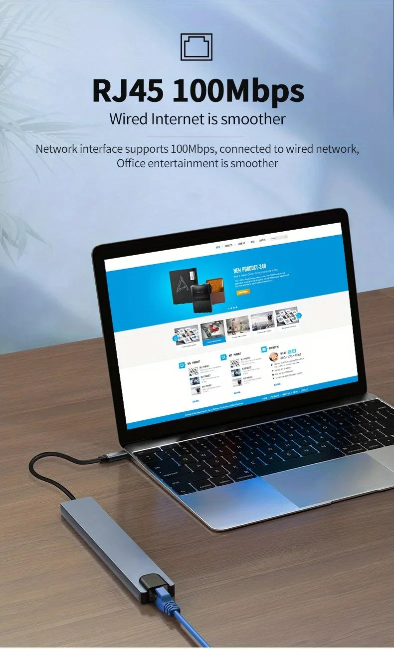 10-in-1 USB-C Hub with 4K HDMI, Ethernet, and 100W PD
