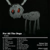 Sketch drawing of a dog-like creature on a black background with album tracklist and release date information.