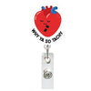 Heart Shape Glitter Acrylic Retractable Badge Reel with Crocodile Clip