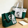 Snoopy Canvas Tote Bag with Crossbody Strap