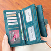 Vintage RFID-Blocking Long Wallet with Wristlet Strap
