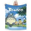 Cozy Grey Totoro-Inspired Fleece Throw Blanket