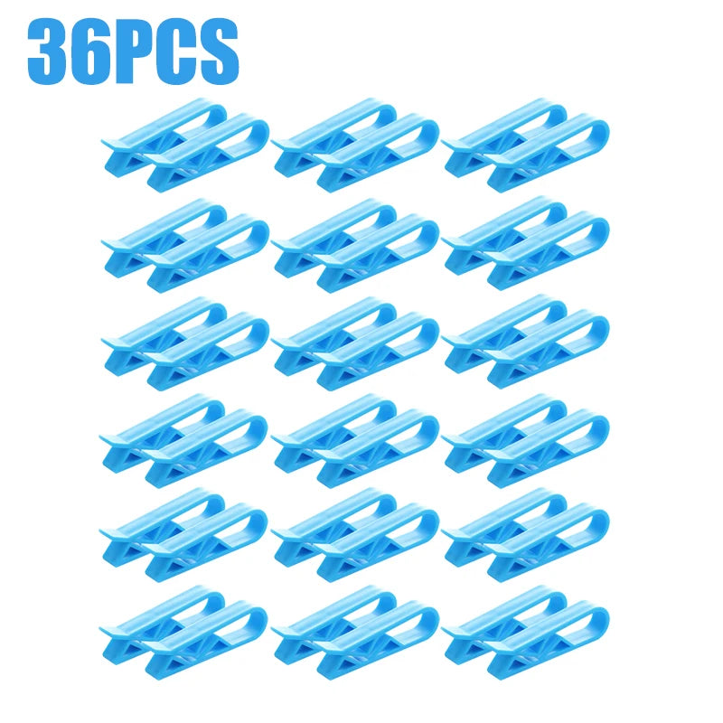 36 pieces of blue plastic garbage bag holder clips for trash cans and snack bags