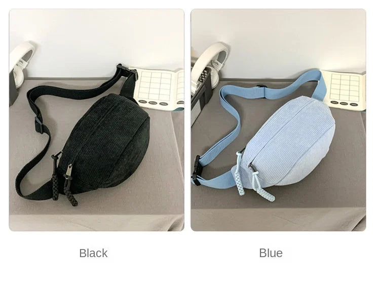 Corduroy Waist Pack for Women – Versatile Crossbody & Shoulder Bag