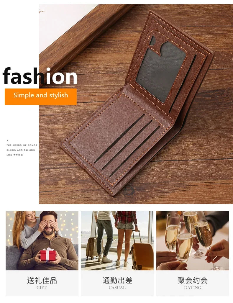 Slim Leather Money Clip Wallet for Men