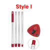 Style I replacement mop handle and base components shown in various lengths and a close-up of the connection