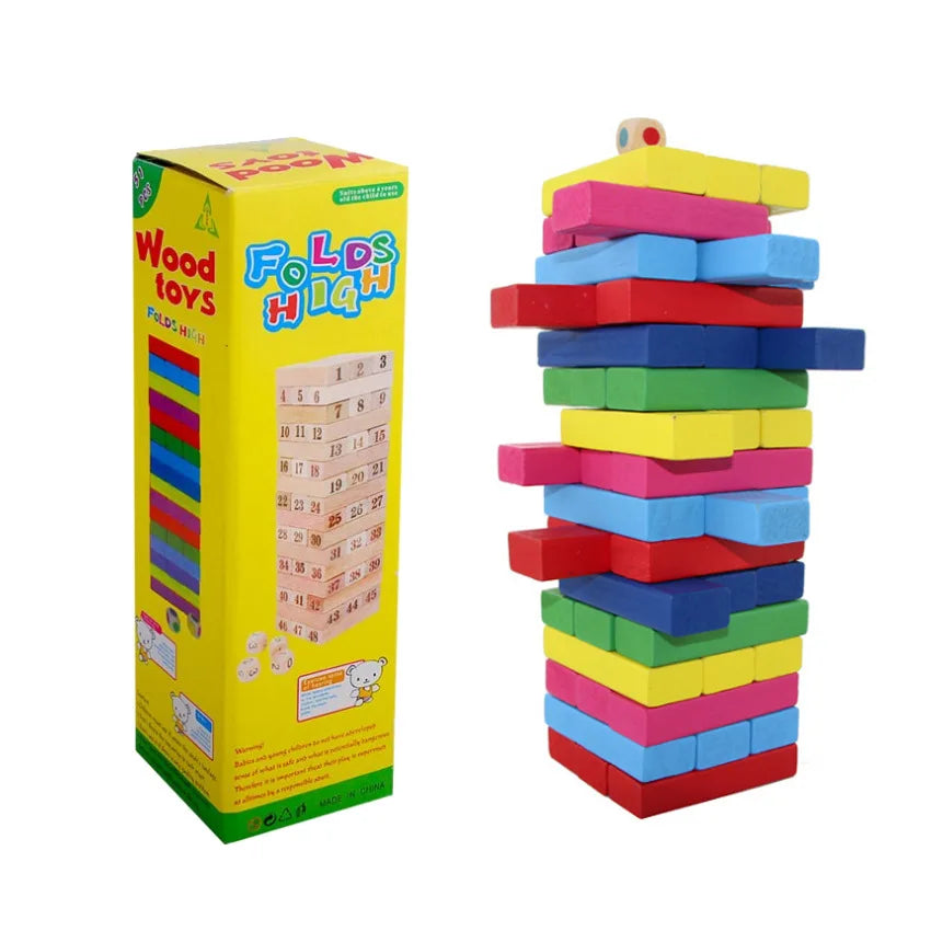 Colorful Wooden Balance Stacking Game for Family Fun