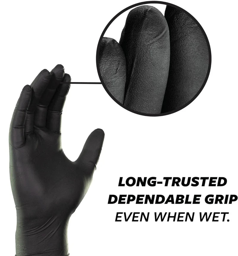 Disposable Black Nitrile Gloves (Multi-Pack)