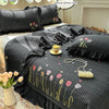 Embroidered Tulip Coverlet Set with Pillow Shams