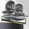 Stainless steel sink organizer with a drainage tray shown above a dark sink basin.