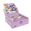 A box of My Little Pony Friendship Eternal Radiant Moon Gilded cards featuring characters and artwork.