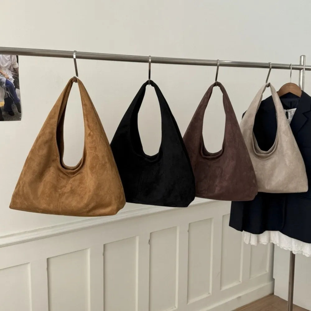 Retro Suede Shoulder Bag with Large Capacity