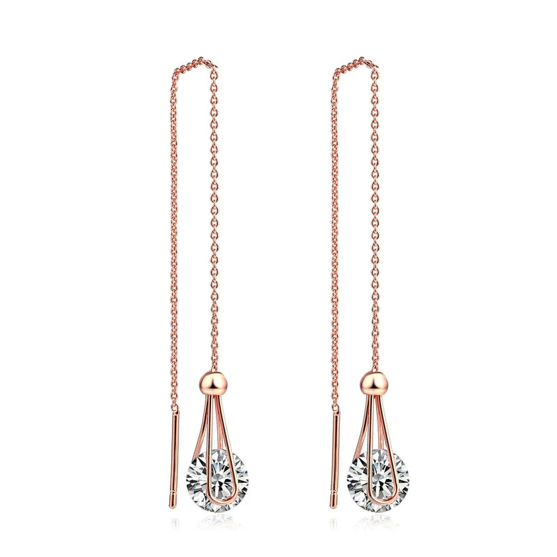 Elegant Cubic Zirconia Drop Earrings